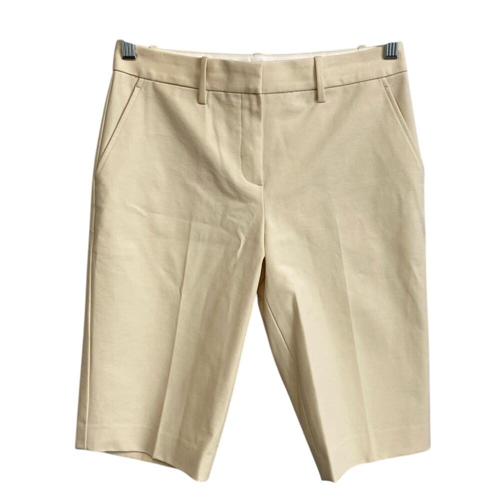 New Theory Palmer Double Stretch Bermuda Suit Shorts In Light Linen Size 2